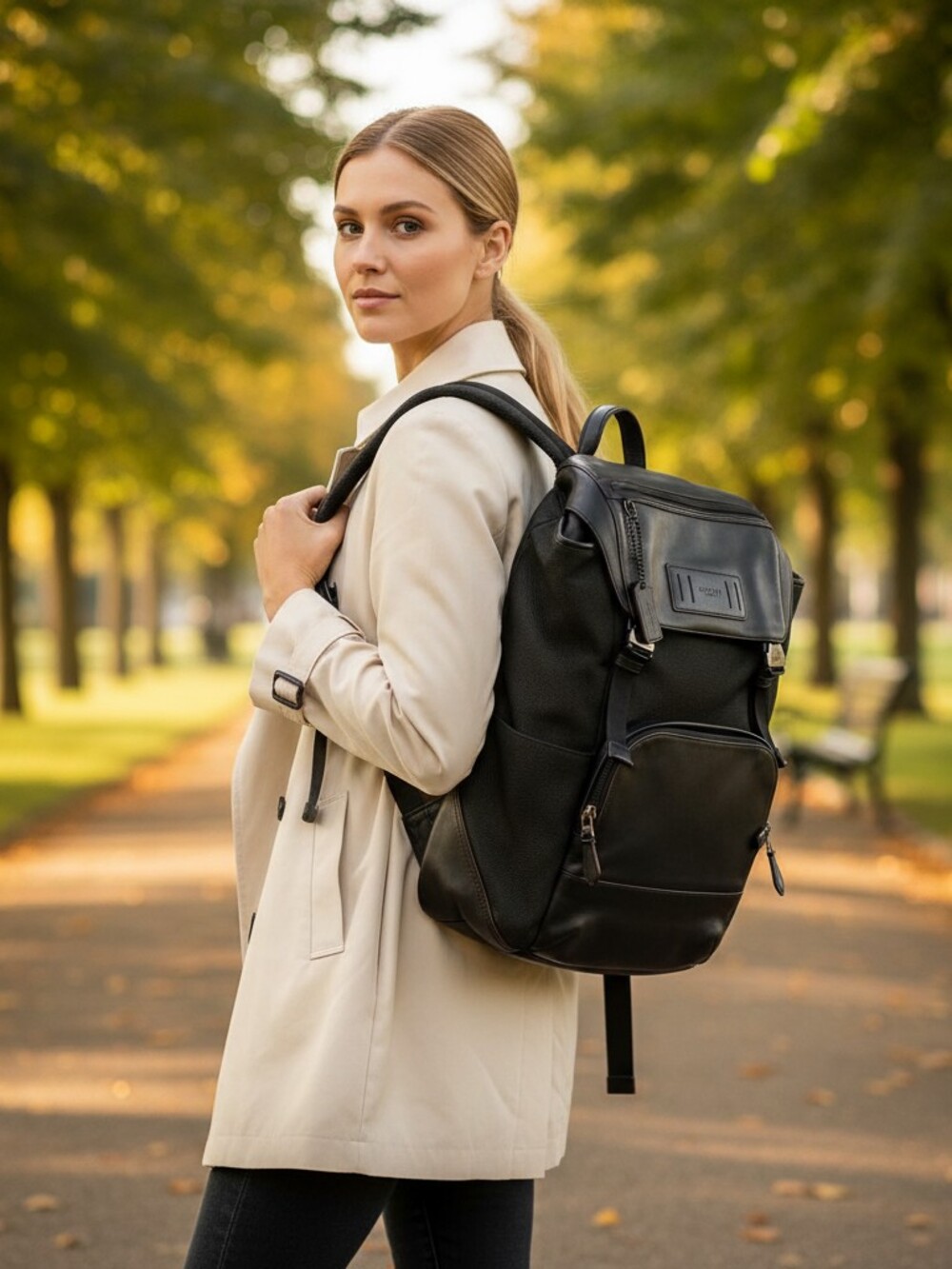 Coach Black Leather & Synthetic Backpack | OS Regular - Picture 11 of 11